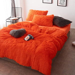 Fluffy Faux Mink & Velvet Fleece Quilt Cover Set