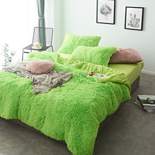 Load image into Gallery viewer, Fluffy Faux Mink &amp; Velvet Fleece Quilt Cover Set