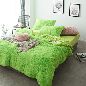 Fluffy Faux Mink & Velvet Fleece Quilt Cover Set