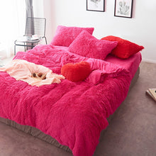 Load image into Gallery viewer, Fluffy Faux Mink &amp; Velvet Fleece Quilt Cover Set