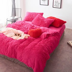 Fluffy Faux Mink & Velvet Fleece Quilt Cover Set