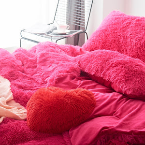 Fluffy Faux Mink & Velvet Fleece Quilt Cover Set