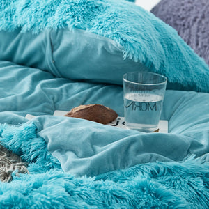 Fluffy Faux Mink & Velvet Fleece Quilt Cover Set