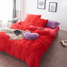 Load image into Gallery viewer, Fluffy Faux Mink &amp; Velvet Fleece Quilt Cover Set