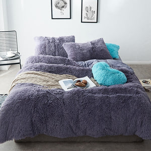 Fluffy Faux Mink & Velvet Fleece Quilt Cover Set