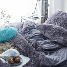 Load image into Gallery viewer, Fluffy Faux Mink &amp; Velvet Fleece Quilt Cover Set