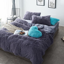Load image into Gallery viewer, Fluffy Faux Mink &amp; Velvet Fleece Quilt Cover Set
