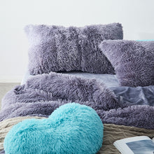 Load image into Gallery viewer, Fluffy Faux Mink &amp; Velvet Fleece Quilt Cover Set