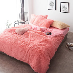 Fluffy Faux Mink & Velvet Fleece Quilt Cover Set