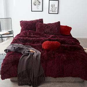 Fluffy Faux Mink & Velvet Fleece Quilt Cover Set