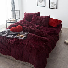 Load image into Gallery viewer, Fluffy Faux Mink &amp; Velvet Fleece Quilt Cover Set