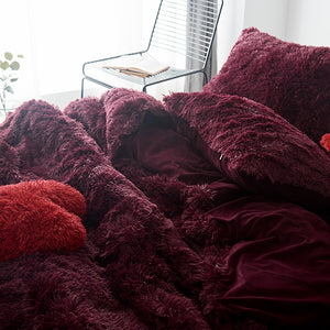 Fluffy Faux Mink & Velvet Fleece Quilt Cover Set
