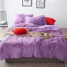 Load image into Gallery viewer, Fluffy Faux Mink &amp; Velvet Fleece Quilt Cover Set