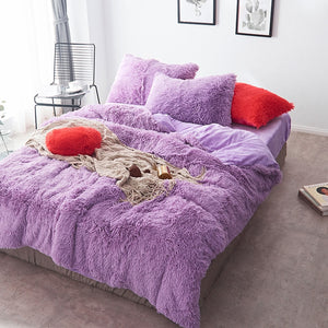 Fluffy Faux Mink & Velvet Fleece Quilt Cover Set