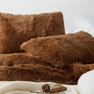 Fluffy Faux Mink & Velvet Fleece Quilt Cover Set