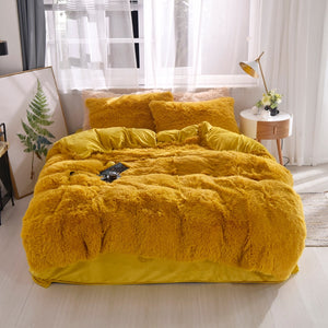 Fluffy Faux Mink & Velvet Fleece Quilt Cover Set