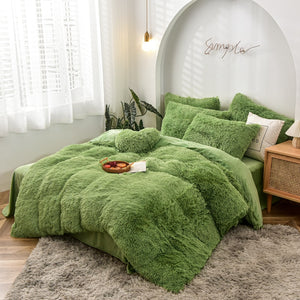 Fluffy Faux Mink & Velvet Fleece Quilt Cover Set