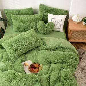 Fluffy Faux Mink & Velvet Fleece Quilt Cover Set