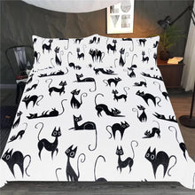 Load image into Gallery viewer, Customised Black Cats Quilt Cover Set - Various Styles