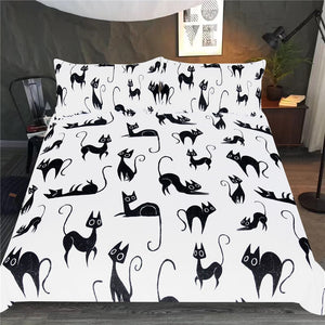 Customised Black Cats Quilt Cover Set - Various Styles