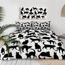Load image into Gallery viewer, Customised Black Cats Quilt Cover Set - Various Styles