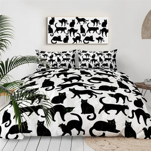 Customised Black Cats Quilt Cover Set - Various Styles