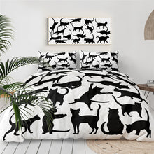 Load image into Gallery viewer, Customised Black Cats Quilt Cover Set - Various Styles