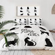 Load image into Gallery viewer, Customised Black Cats Quilt Cover Set - Various Styles