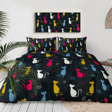 Load image into Gallery viewer, Customised Black Cats Quilt Cover Set - Various Styles