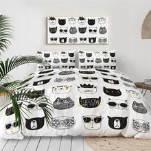 Load image into Gallery viewer, Customised Black Cats Quilt Cover Set - Various Styles