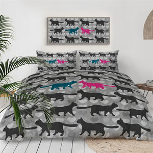 Customised Black Cats Quilt Cover Set - Various Styles