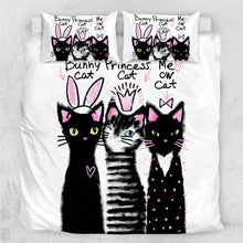 Load image into Gallery viewer, Customised Black Cats Quilt Cover Set - Various Styles