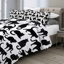 Load image into Gallery viewer, Customised Black Cats Quilt Cover Set - Various Styles