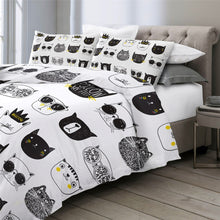 Load image into Gallery viewer, Customised Black Cats Quilt Cover Set - Various Styles