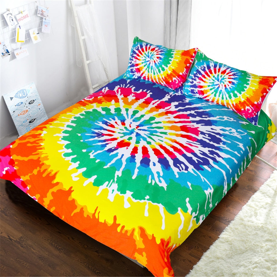 Rainbow Tie Dye Quilt Cover Bedding Set