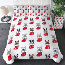 Load image into Gallery viewer, Bulldog Xmas Quilt Cover Set - Merry Christmas
