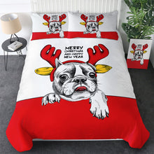 Load image into Gallery viewer, Bulldog Xmas Quilt Cover Set - Merry Christmas