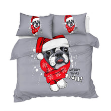 Load image into Gallery viewer, Bulldog Xmas Quilt Cover Set - Merry Christmas