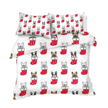 Load image into Gallery viewer, Bulldog Xmas Quilt Cover Set - Merry Christmas