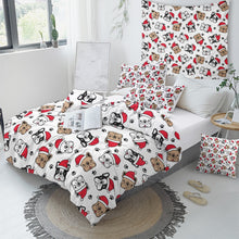 Load image into Gallery viewer, Bulldog Xmas Quilt Cover Set - Merry Christmas