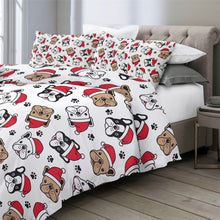 Load image into Gallery viewer, Bulldog Xmas Quilt Cover Set - Merry Christmas