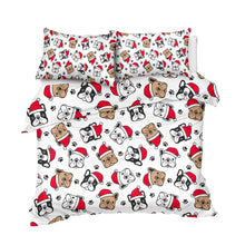 Load image into Gallery viewer, Bulldog Xmas Quilt Cover Set - Merry Christmas