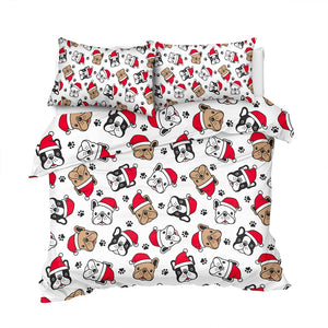 Bulldog Xmas Quilt Cover Set - Merry Christmas