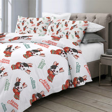 Load image into Gallery viewer, Bulldog Xmas Quilt Cover Set - Merry Christmas