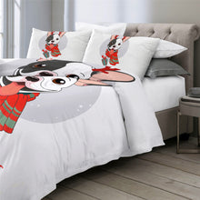 Load image into Gallery viewer, Bulldog Xmas Quilt Cover Set - Merry Christmas