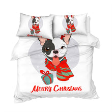 Load image into Gallery viewer, Bulldog Xmas Quilt Cover Set - Merry Christmas