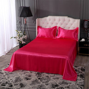 Satin Flat Sheet or Pillowcases - Various Colours