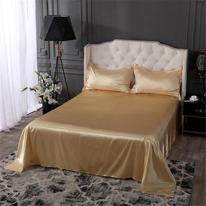 Satin Flat Sheet or Pillowcases - Various Colours