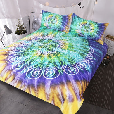 Lotus Flower Tie Dye Bedding Set
