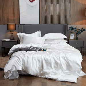 Satin Bedding Set - White